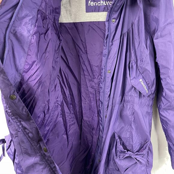 Fenchurch Rain Coat Jacket Purple Embroidered Birds Large - Picture 5 of 12